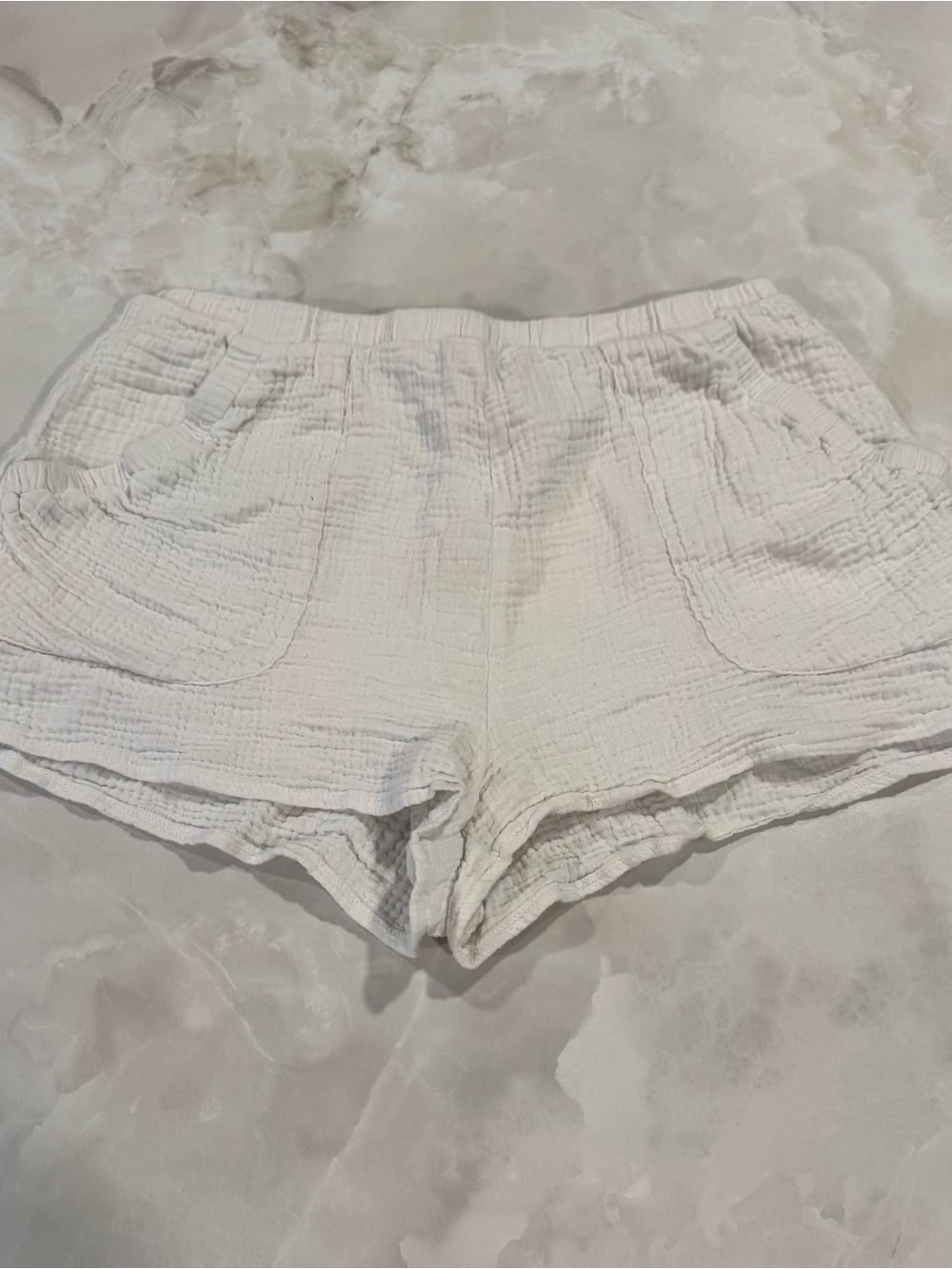 Altar'd State White Textured High-Waist Shorts